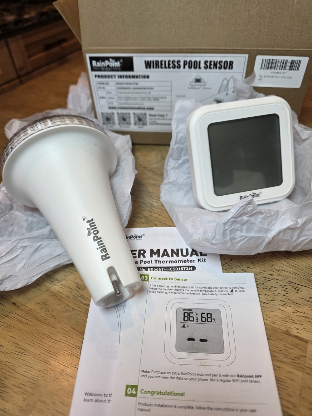 Wireless Pool Sensor & Thermometer - White